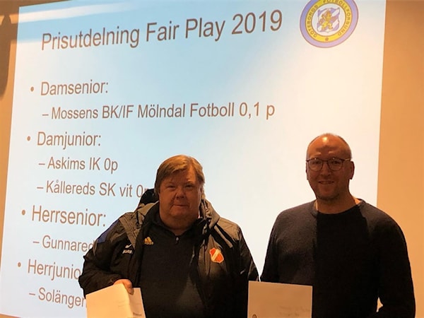 Askims IKs damjuniorer får årets fairplay pris av GFF